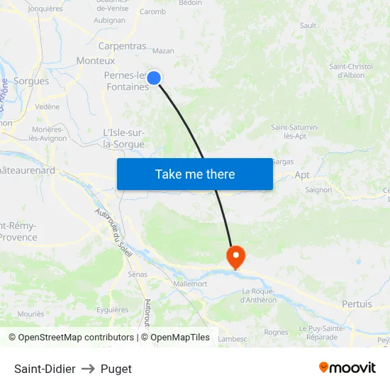 Saint-Didier to Puget map