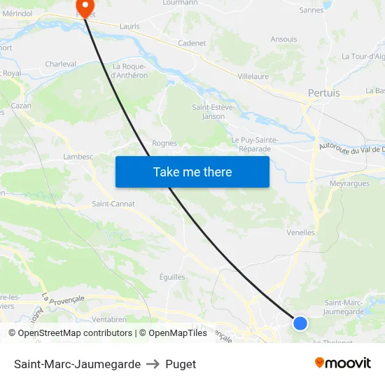 Saint-Marc-Jaumegarde to Puget map