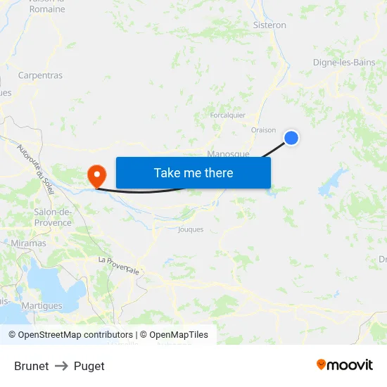 Brunet to Puget map