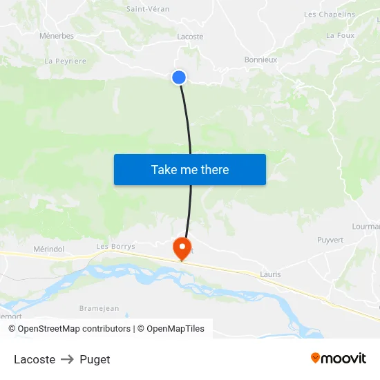Lacoste to Puget map
