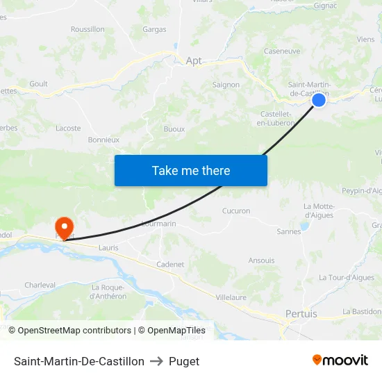 Saint-Martin-De-Castillon to Puget map