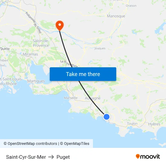 Saint-Cyr-Sur-Mer to Puget map