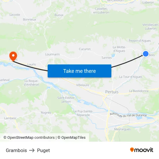 Grambois to Puget map