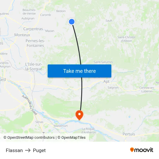 Flassan to Puget map