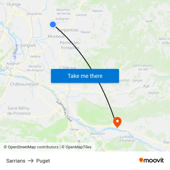 Sarrians to Puget map