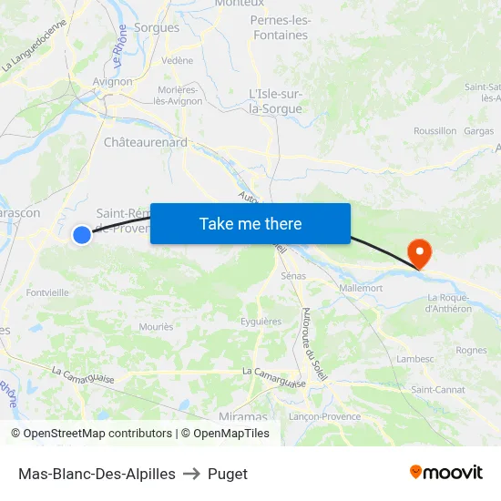 Mas-Blanc-Des-Alpilles to Puget map