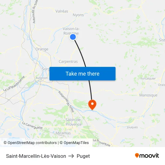 Saint-Marcellin-Lès-Vaison to Puget map