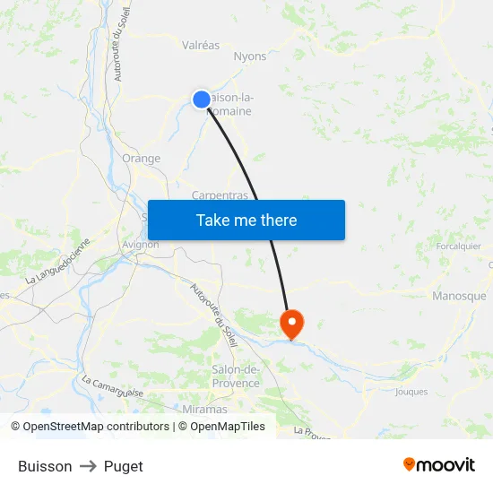 Buisson to Puget map