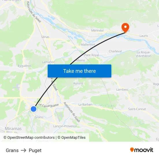 Grans to Puget map