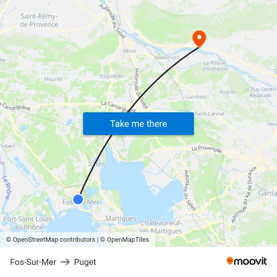 Fos-Sur-Mer to Puget map