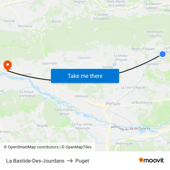 La Bastide-Des-Jourdans to Puget map