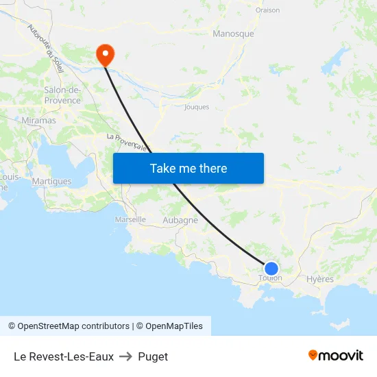Le Revest-Les-Eaux to Puget map