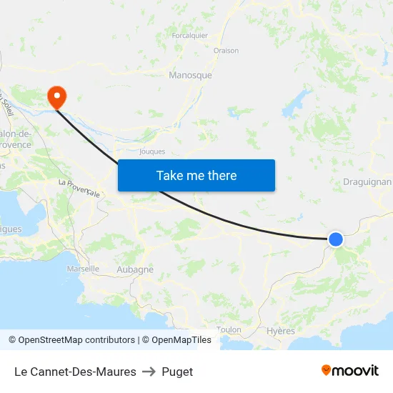 Le Cannet-Des-Maures to Puget map