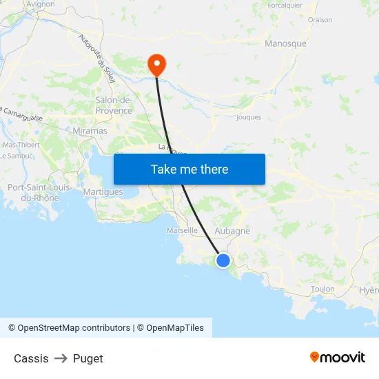 Cassis to Puget map