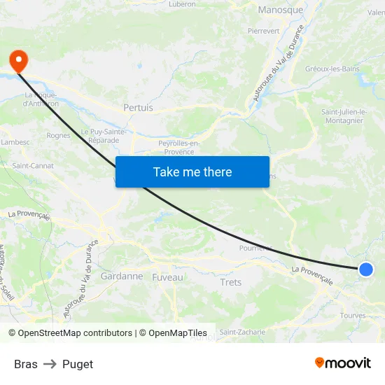 Bras to Puget map