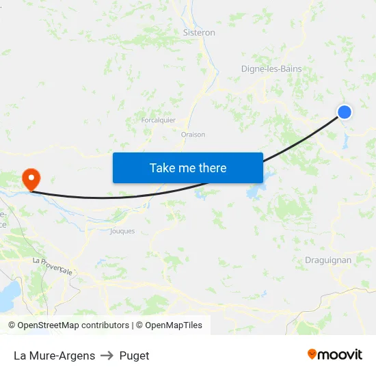 La Mure-Argens to Puget map