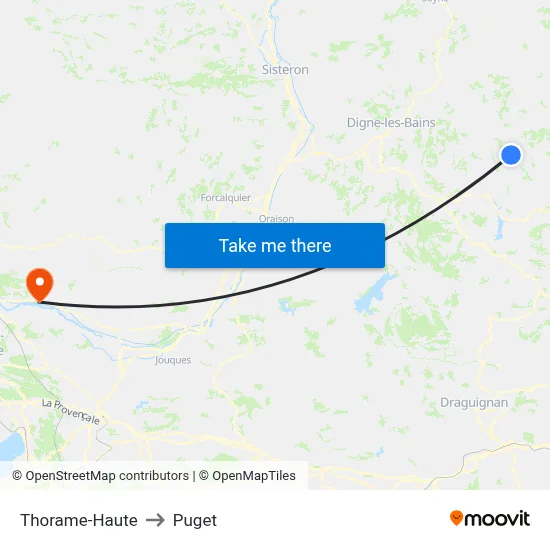 Thorame-Haute to Puget map