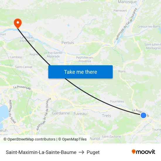 Saint-Maximin-La-Sainte-Baume to Puget map