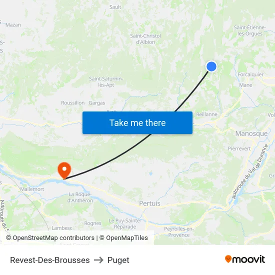 Revest-Des-Brousses to Puget map