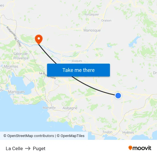 La Celle to Puget map