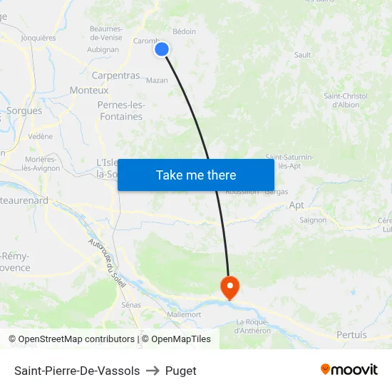 Saint-Pierre-De-Vassols to Puget map