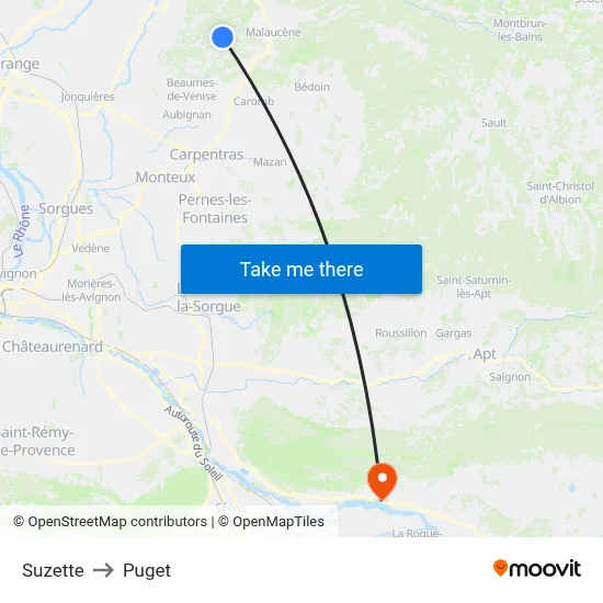 Suzette to Puget map