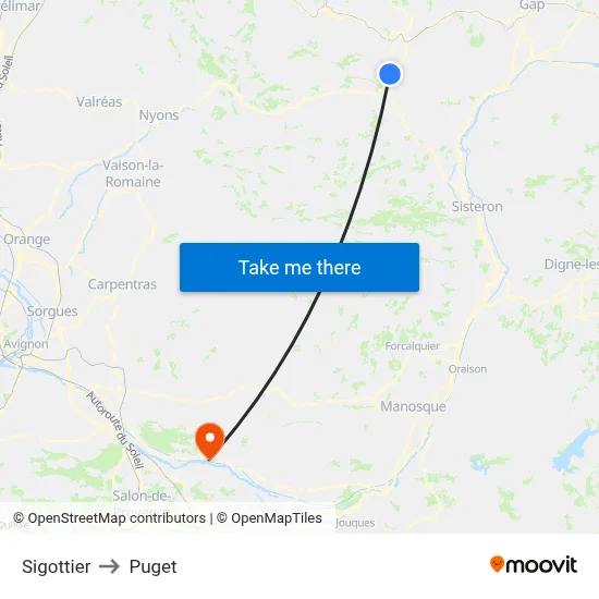 Sigottier to Puget map