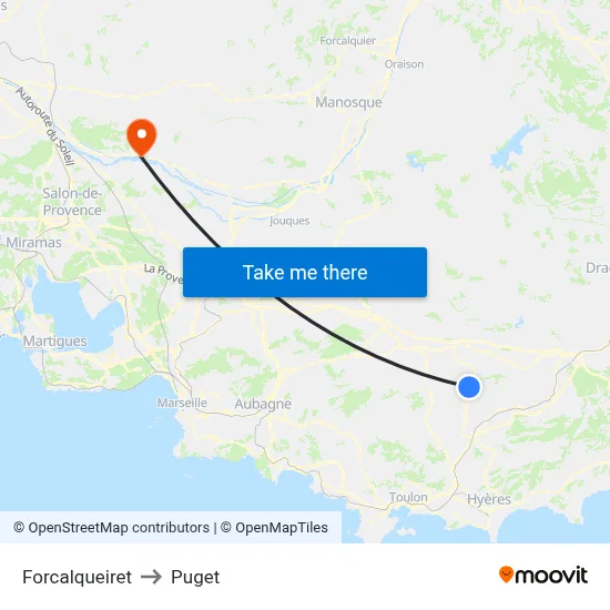 Forcalqueiret to Puget map