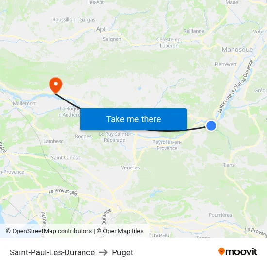 Saint-Paul-Lès-Durance to Puget map
