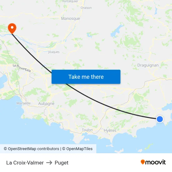 La Croix-Valmer to Puget map