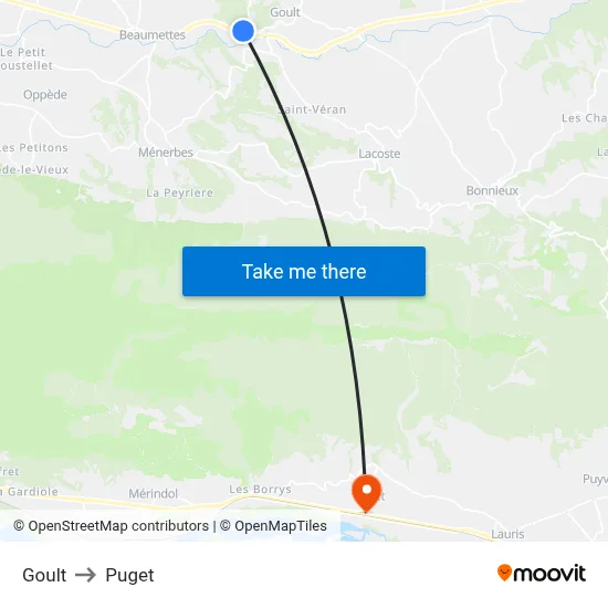 Goult to Puget map