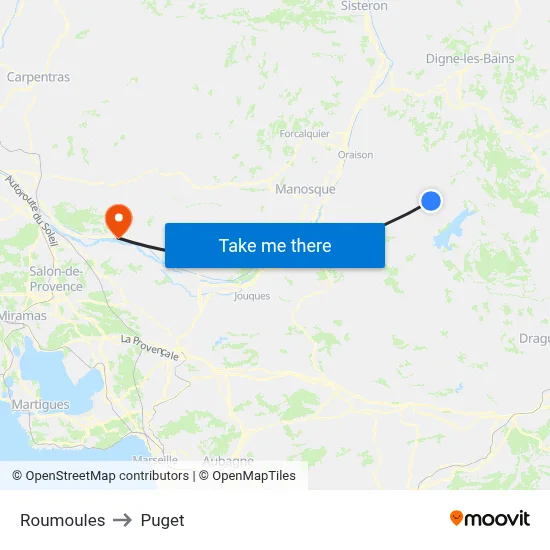 Roumoules to Puget map