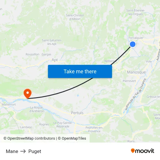 Mane to Puget map