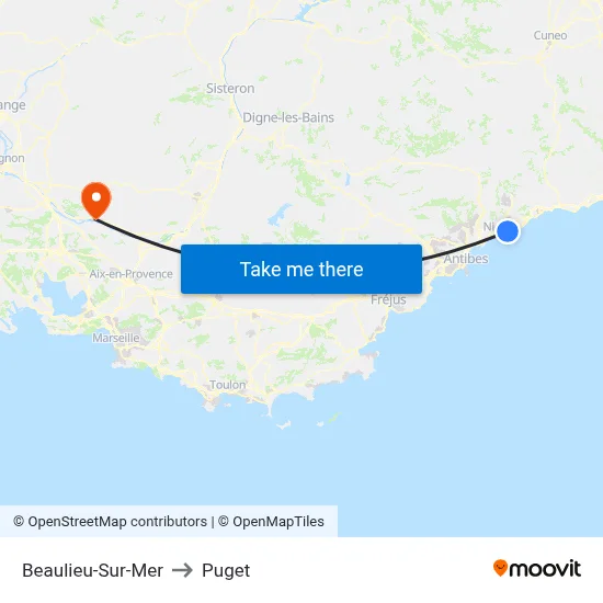 Beaulieu-Sur-Mer to Puget map