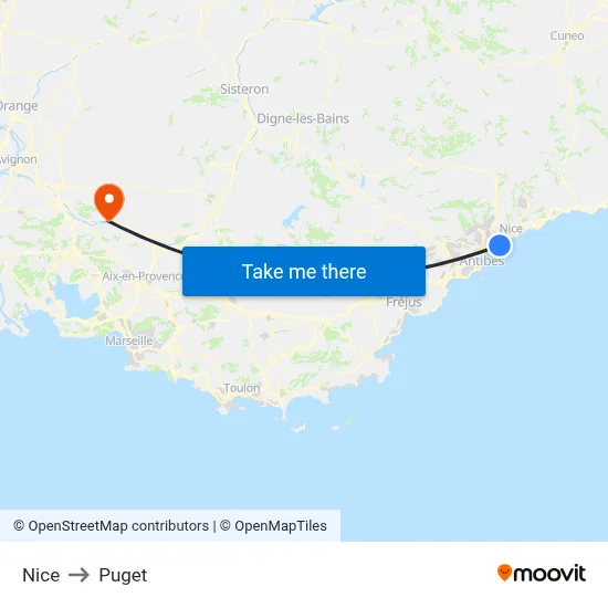 Nice to Puget map
