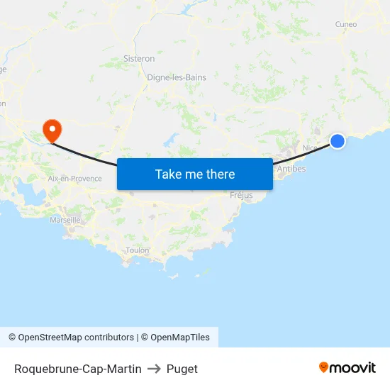 Roquebrune-Cap-Martin to Puget map