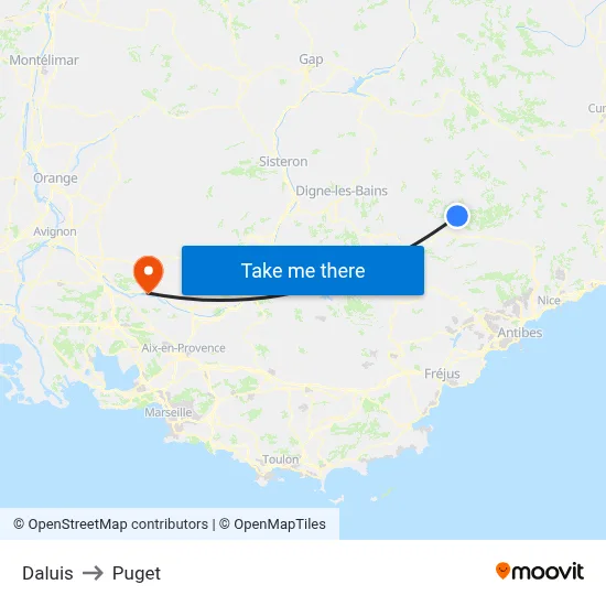 Daluis to Puget map