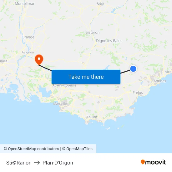 Sã©Ranon to Plan-D'Orgon map