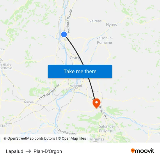 Lapalud to Plan-D'Orgon map
