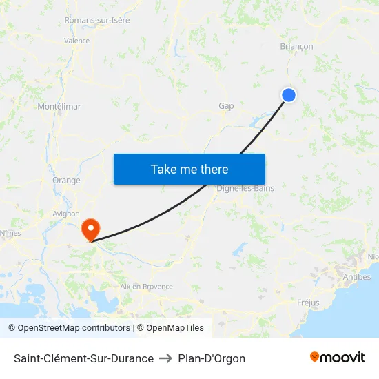Saint-Clément-Sur-Durance to Plan-D'Orgon map