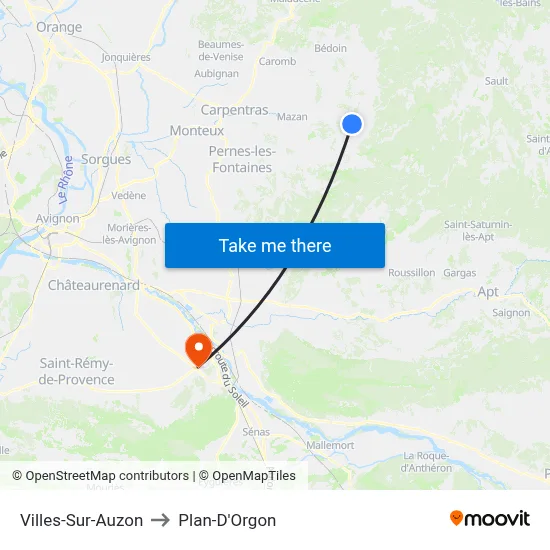 Villes-Sur-Auzon to Plan-D'Orgon map