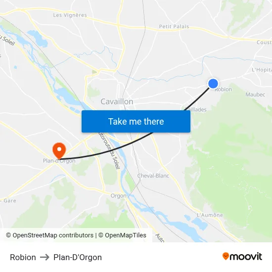 Robion to Plan-D'Orgon map