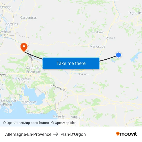 Allemagne-En-Provence to Plan-D'Orgon map