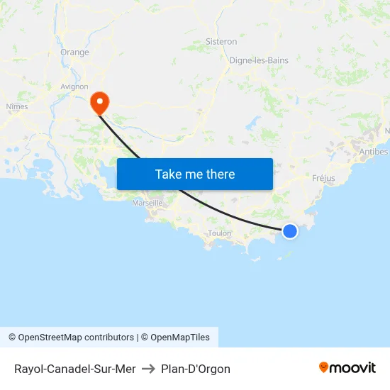Rayol-Canadel-Sur-Mer to Plan-D'Orgon map