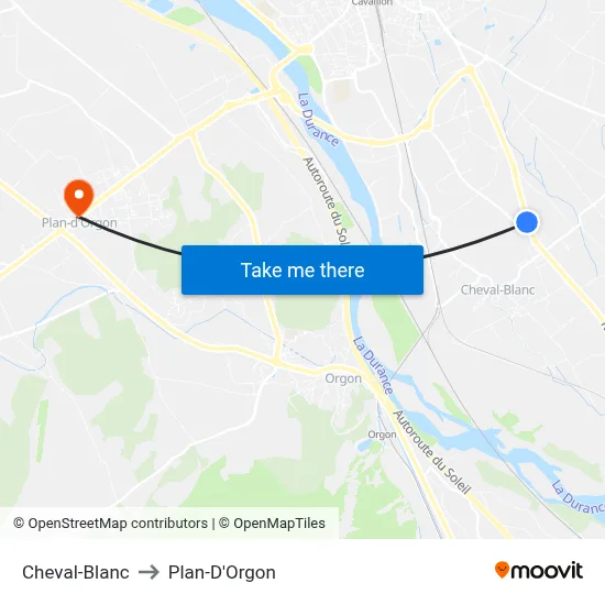 Cheval-Blanc to Plan-D'Orgon map