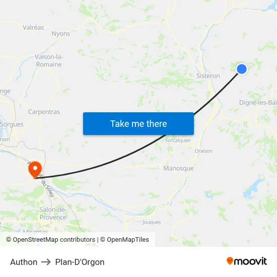 Authon to Plan-D'Orgon map