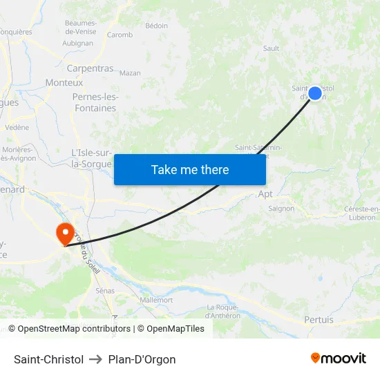Saint-Christol to Plan-D'Orgon map