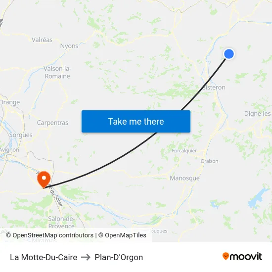La Motte-Du-Caire to Plan-D'Orgon map