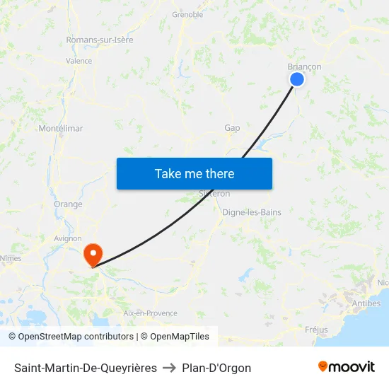 Saint-Martin-De-Queyrières to Plan-D'Orgon map