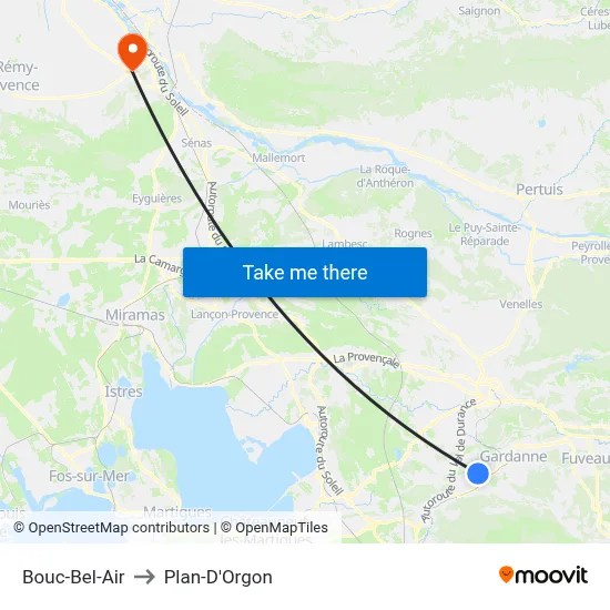 Bouc-Bel-Air to Plan-D'Orgon map